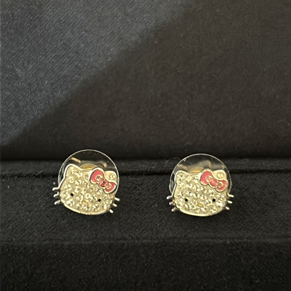 Hello Kitty, brass earrings for girls